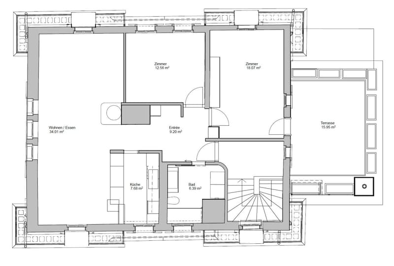 Grundriss, 3.5-DW (mit qm)