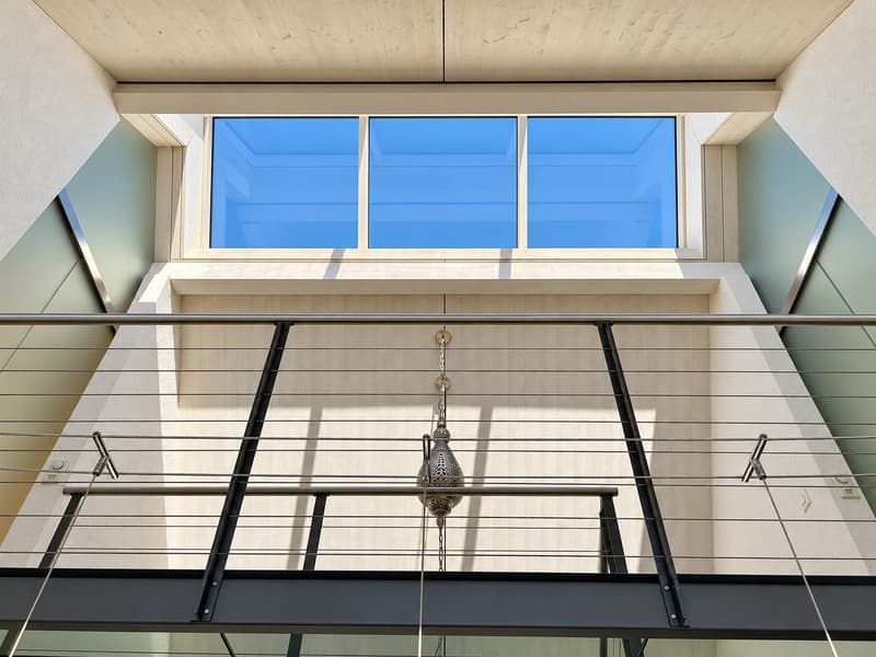 Glastreppe Atrium Giebelfenster