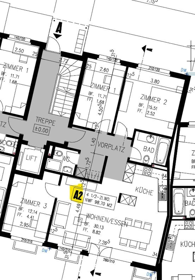 Grundriss Wohnung A2