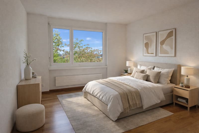 Schlafzimmer virtuell möbliert