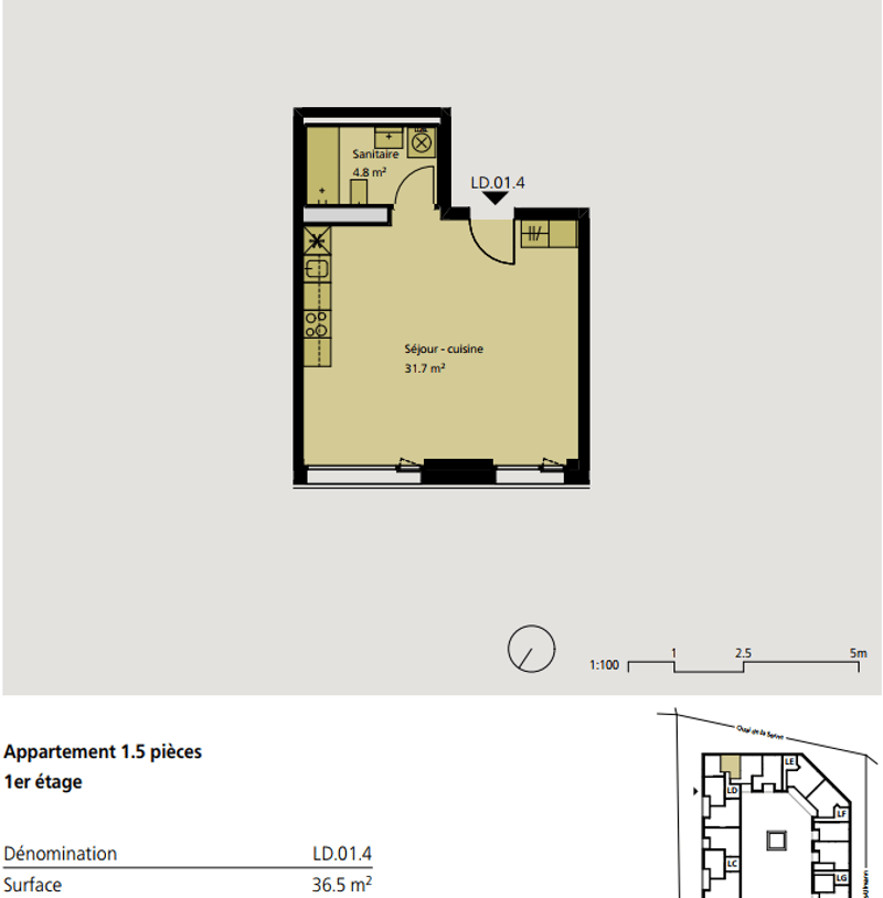 Studio for rent on the 1st floor in Delémont (2)