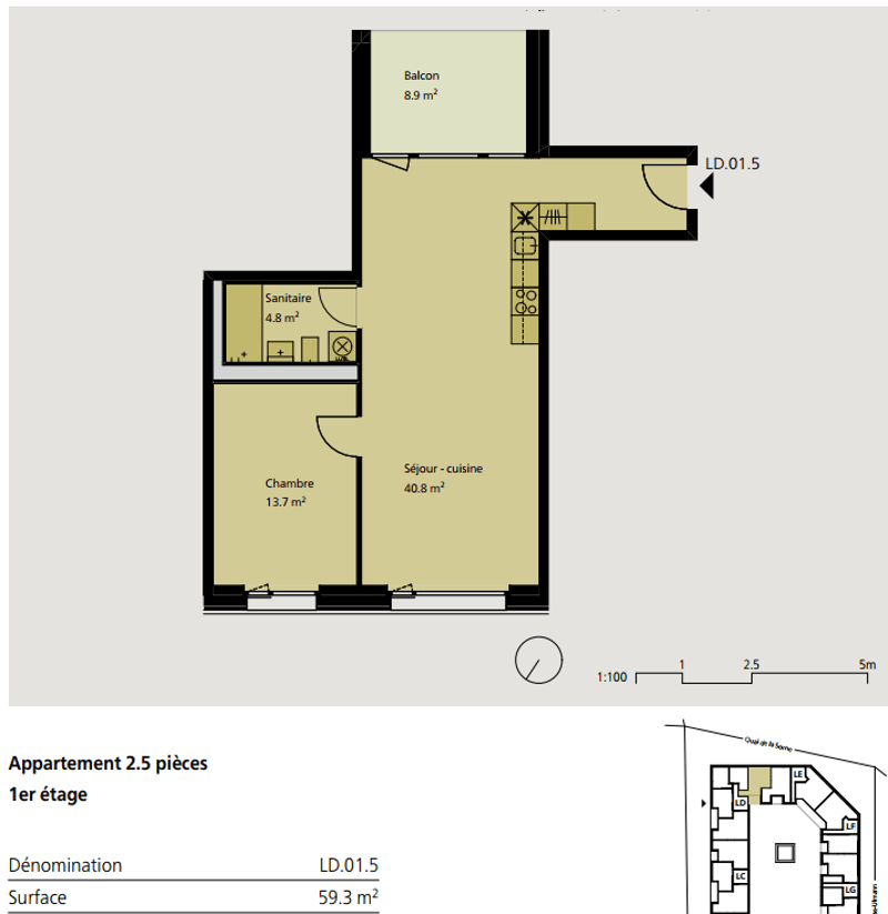 Bel appartement de 2.5 pces au 1er étage à louer à Delémont (5)
