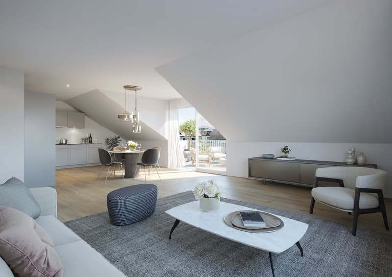 Visualisierung 3.5 Zimmer Dachwohnung im Haus B
