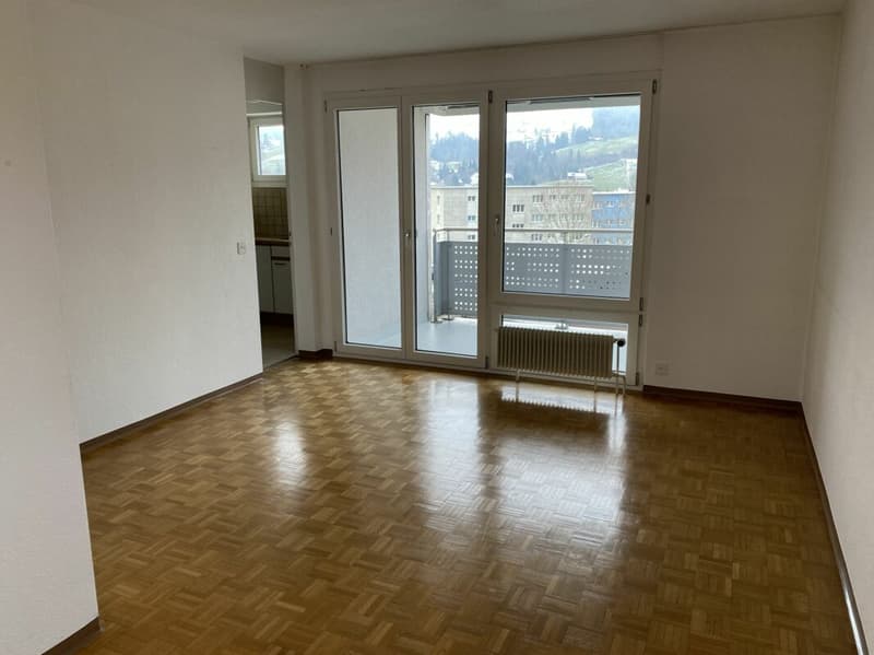 Conveniente, soleggiato, tranquillo, ampio balcone! Cucina separata. Appartamento 2.5 locali con vista! (2)
