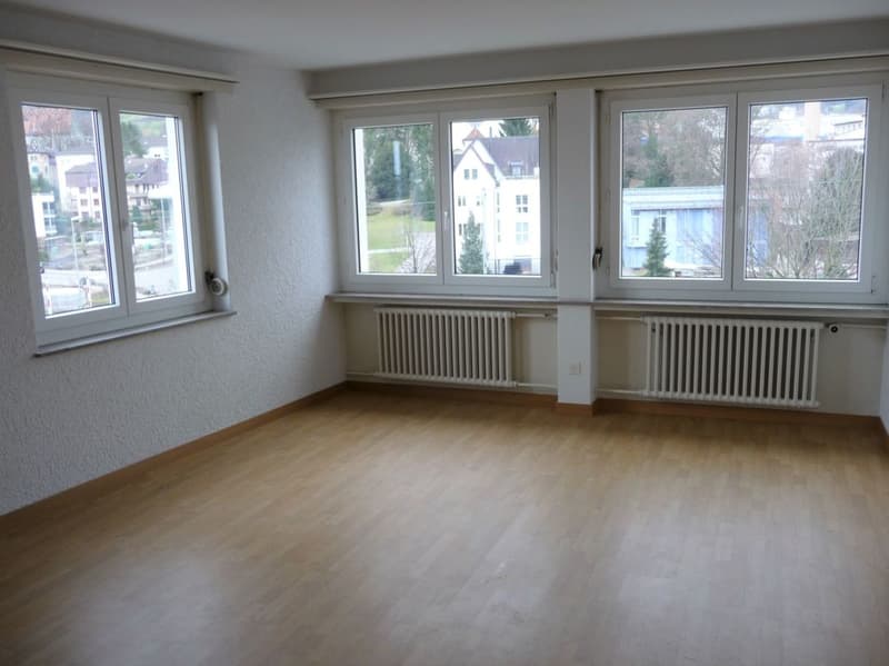 Schöne, helle 1.5-Zi-Wohnung an zentraler Lage. Abgeschlossene Küche. Lift. Aussicht! Bus, Stadtbahnhof, Läden, See. Alles in Gehdistanz! (2)