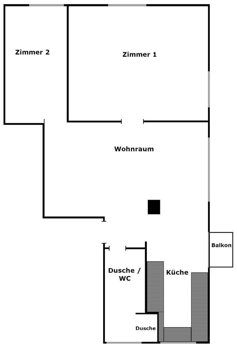 Grundriss 3.5 Zimmerwohnung rechts