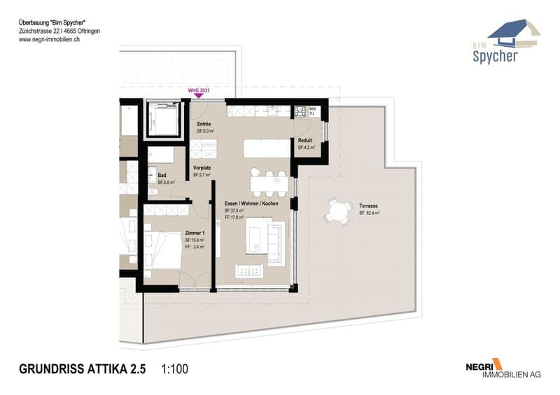*** Nuovo Edificio *** Appartamento attico attraente di 2,5 locali in standard da proprietario con grande terrazza (5)
