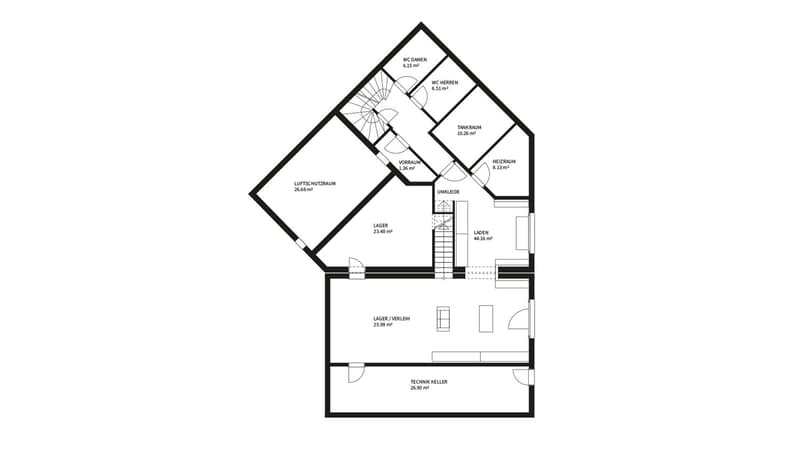 two bedrooms, living room, storage, bathroom, loft room, wardrobes, cellar