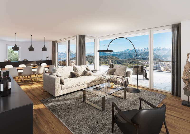 Alpen-Panorama: Zwei NEUBAU 2.5‑Doppel-Einfamilienhäuser an bester Aussichtslage (2)