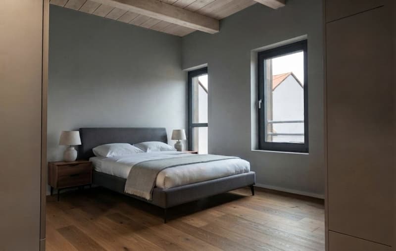 Schlafzimmer 17 m² mit Dusche / WC