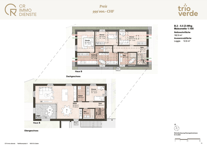 5.5 Zimmer-Maisonette-Dachwohnung B.2