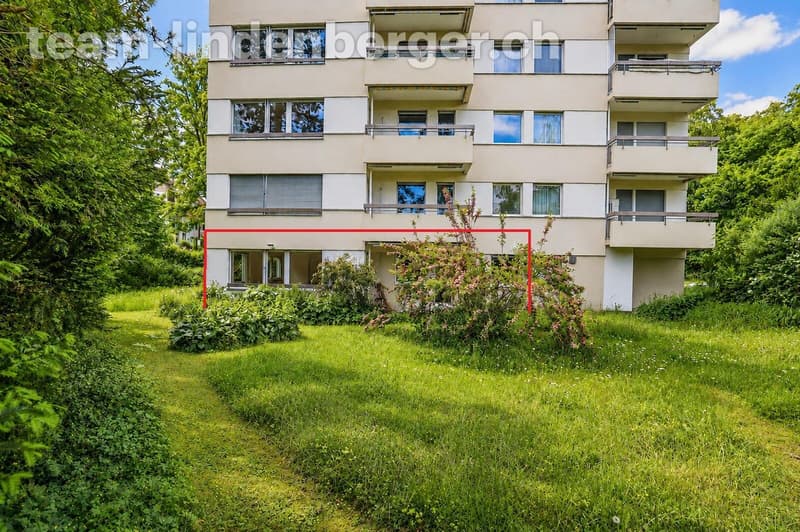 Blick auf die Wohnung vom Garten