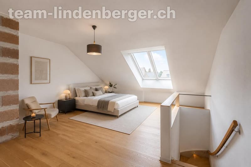 Visualisierung Zimmer im Dachgeschoss