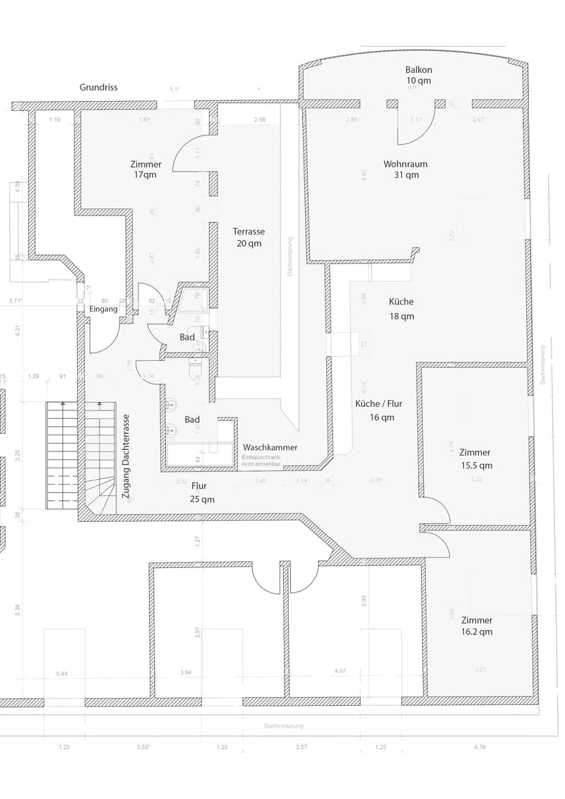 Grundriss 4.5 Zimmer-Wohnung 3.OG links