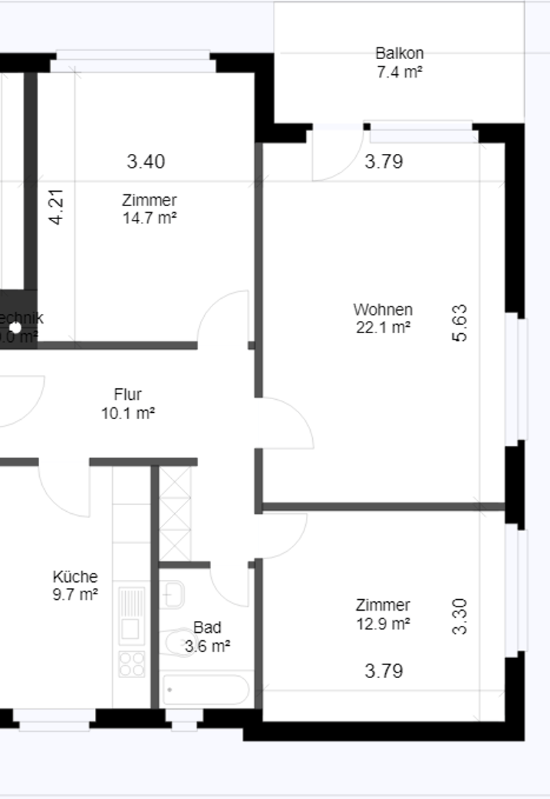 Helle 3-Zimmerwohnung mit Balkon an guter Lage in Winterthur (9)