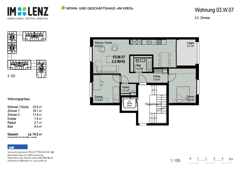 Appartement 3.5 pièces à la gare de Lenzburg (6)