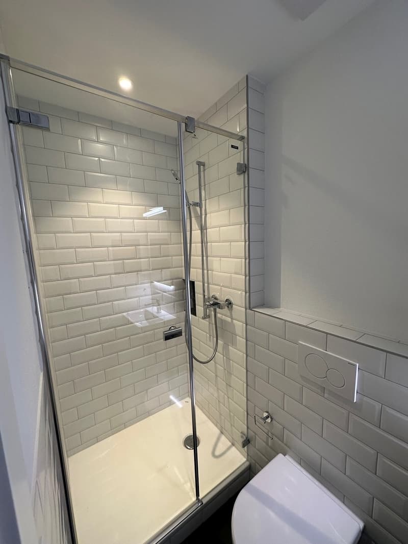 Dusche mit Glaswand