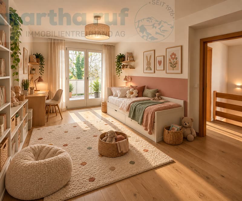 Kinderzimmer - Visualisierung nach möglicher Renovation (KI-generiert)