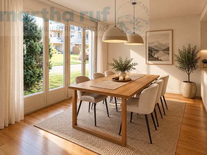 Essbereich - Visualisierung nach möglicher Renovation (KI-generiert)