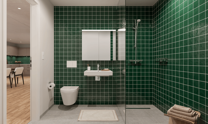 Badezimmer (Mustervisualisierung, Smaragd)