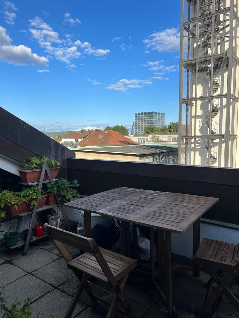 Appartement spacieux 2.5 pièces en mansarde avec terrasse sur le toit (14)