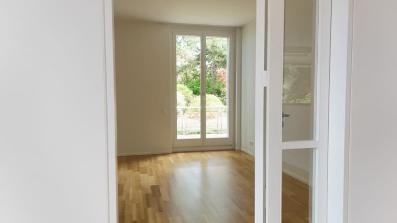 Appartement rénové avec cheminée, 2 terrasses et jardin ornemental - Bruderholz (4)