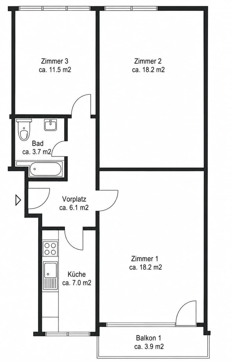 Charmante 3-Zimmer-Wohnung mit Balkon in Basel (10)