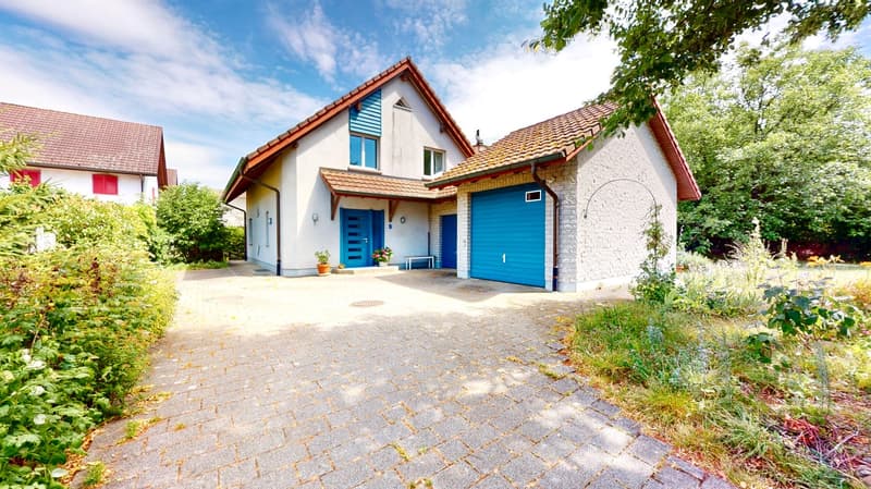 Paradis de jardin pour la vie quotidienne - maison d'architecte lumineuse de 6,5 pièces avec garage dans un emplacement favorable au trafic (14)
