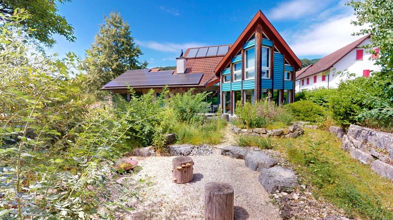 Paradis de jardin pour la vie quotidienne - maison d'architecte lumineuse de 6,5 pièces avec garage dans un emplacement favorable au trafic (1)