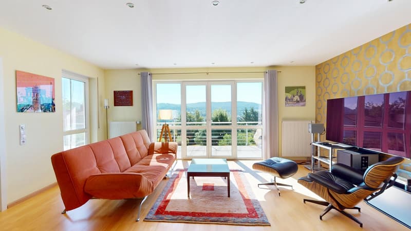 Appartement lumineux 3,5 pièces au Tüllinger avec vue panoramique, terrasse spacieuse - plan d'étage ouvert (7)