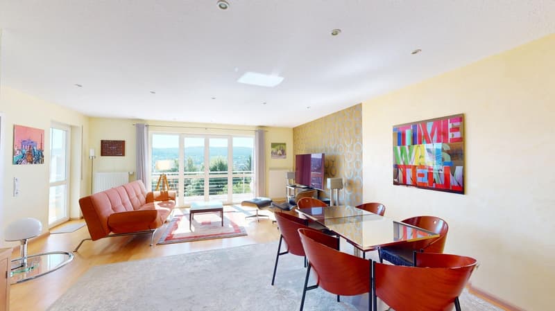 Appartement lumineux 3,5 pièces au Tüllinger avec vue panoramique, terrasse spacieuse - plan d'étage ouvert (6)