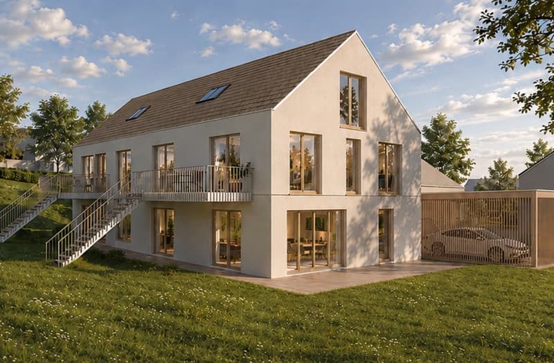 Modernes Wohnen auf zwei Ebenen – 5,5-Zi Maisonette mit Balkon, Wärmepumpe & PV in Fischingen (1)