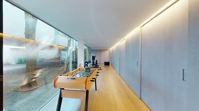 Lichtdurchlässige Räume in offener Architektur - grosszügiger Innenhof mit Pool in Binningen (3)