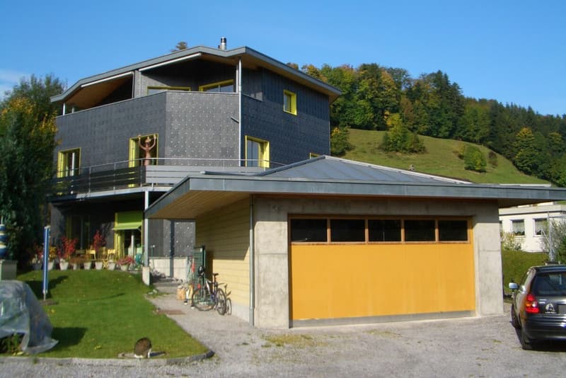 Ansicht mit Garage