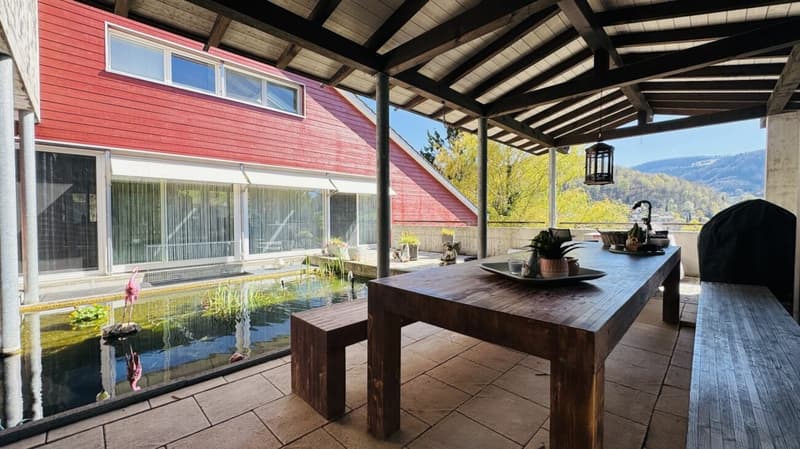 Maison d'architecte de 6,5 pièces avec piscine, garage, 3 places de parking et vue dégagée (35)