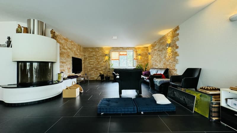 Large, like-new 6.5-room single-family home, 6 garage spaces + 4 parking spaces, koi pond, home cinema, 3 wet cells, dreamy location, only 10 minutes from Bubendorf (9)