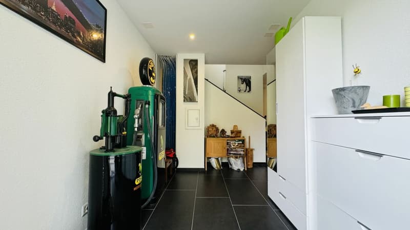 Large, like-new 6.5-room single-family home, 6 garage spaces + 4 parking spaces, koi pond, home cinema, 3 wet cells, dreamy location, only 10 minutes from Bubendorf (39)
