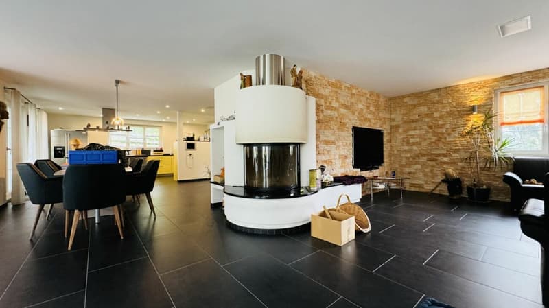 Large, like-new 6.5-room single-family home, 6 garage spaces + 4 parking spaces, koi pond, home cinema, 3 wet cells, dreamy location, only 10 minutes from Bubendorf (8)