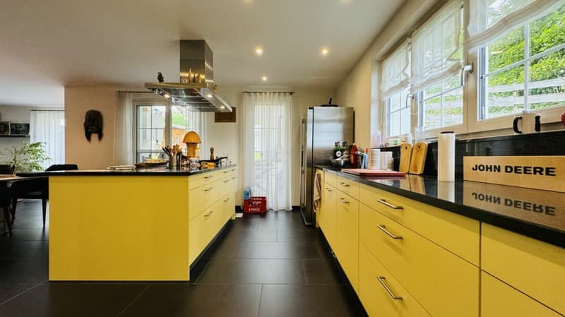 Large, like-new 6.5-room single-family home, 6 garage spaces + 4 parking spaces, koi pond, home cinema, 3 wet cells, dreamy location, only 10 minutes from Bubendorf (12)