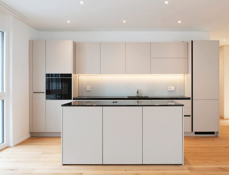 Newly built garden apartment (w1) with seating area, private garden, elevator, basement, and 1 parking space (4)