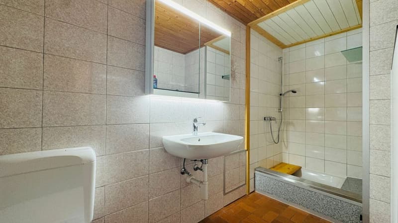 Appartement rénové de 5,5 pièces au 1er étage d'une maison de 2 familles bien entretenue avec balcon, parking et usage de jardin (12)