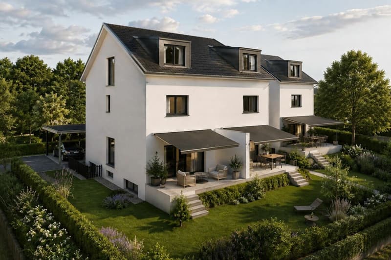 Bewilligtes Neubau-DEFH (Haus C), 6.5 DEFH, 3 Nasszellen, Garten, Sitzplatz, Carport & PP (1)