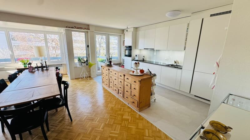 Completely renovated 3.5-room apartment with 2 bathrooms, 2 balconies, and 1 underground parking space (2)