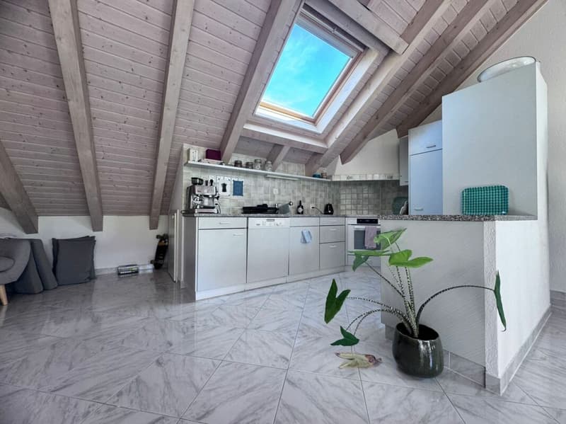 4.5-Dachwohnung, 2 Terrassen, ca. 32 m² Aussenfläche, schöner Aussicht und garagenbox (5)