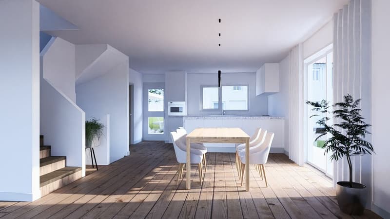 189 m2 Grosses Neubau EFH, (Haus A), 6.5 Zimmer mit Garten, Studio, 3 Nasszellen, Carport & Parkplatz (6)