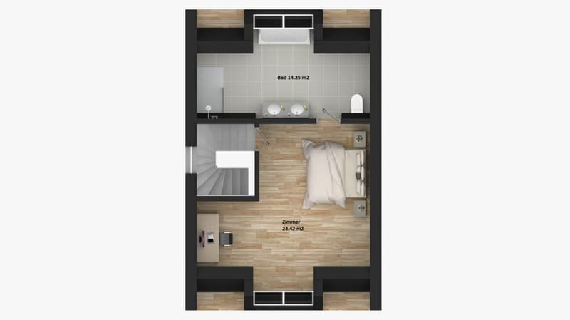 189 m2 Grosses Neubau EFH, (Haus A), 6.5 Zimmer mit Garten, Studio, 3 Nasszellen, Carport & Parkplatz (13)