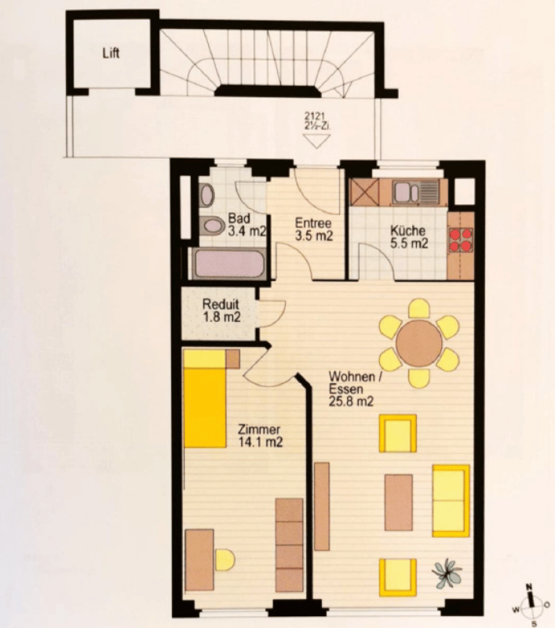 Attraktive 2-Zimmerwohnung mit Lift, Tiefgaragenplätzen und mehr in Aesch - Ideal für Investoren und Singles (14)