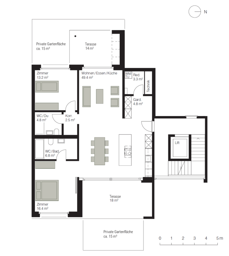 3½-Zimmer-Erdgeschosswohnung mit zwei Terrassen und Gartenflächen in Lenzburg (13)