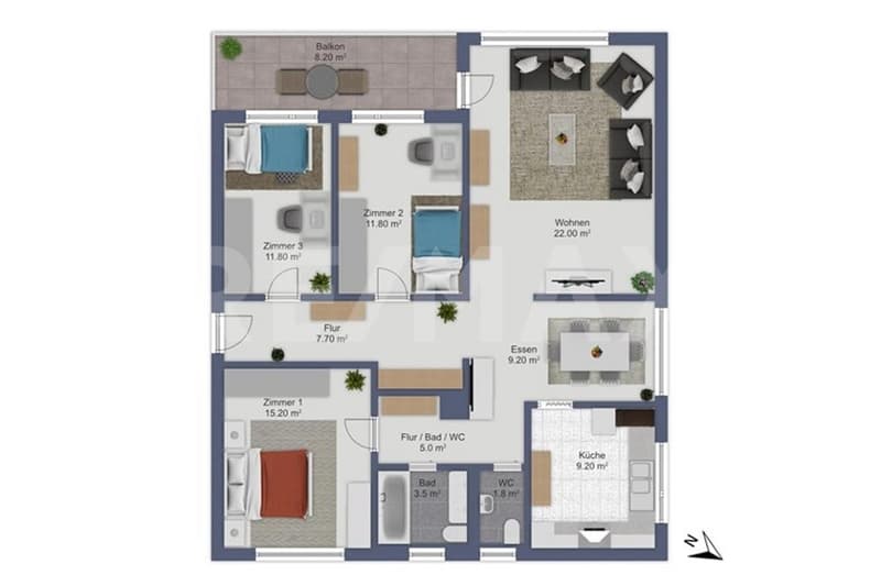 Appartement lumineux 4.5 pièces avec balcon et espace de séjour (11)