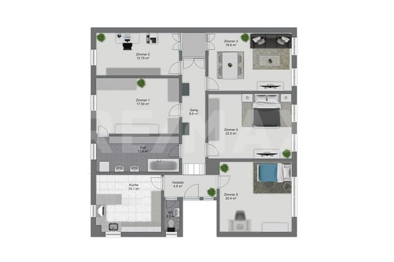 Zentral gelegene Wohnung mit Dachterrasse und Schlossblick (11)